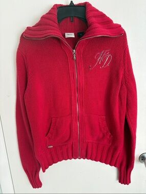 Harley-Davidson Women’s Red Zip Front Knit Sweater